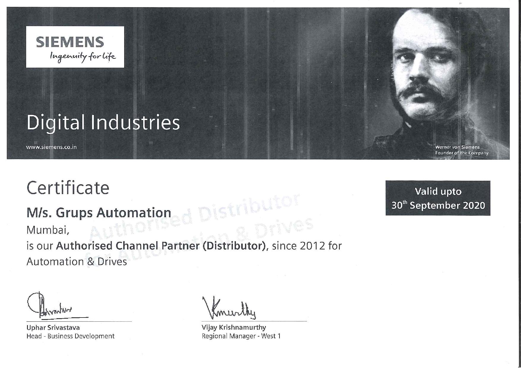 siemens authorized channel partner