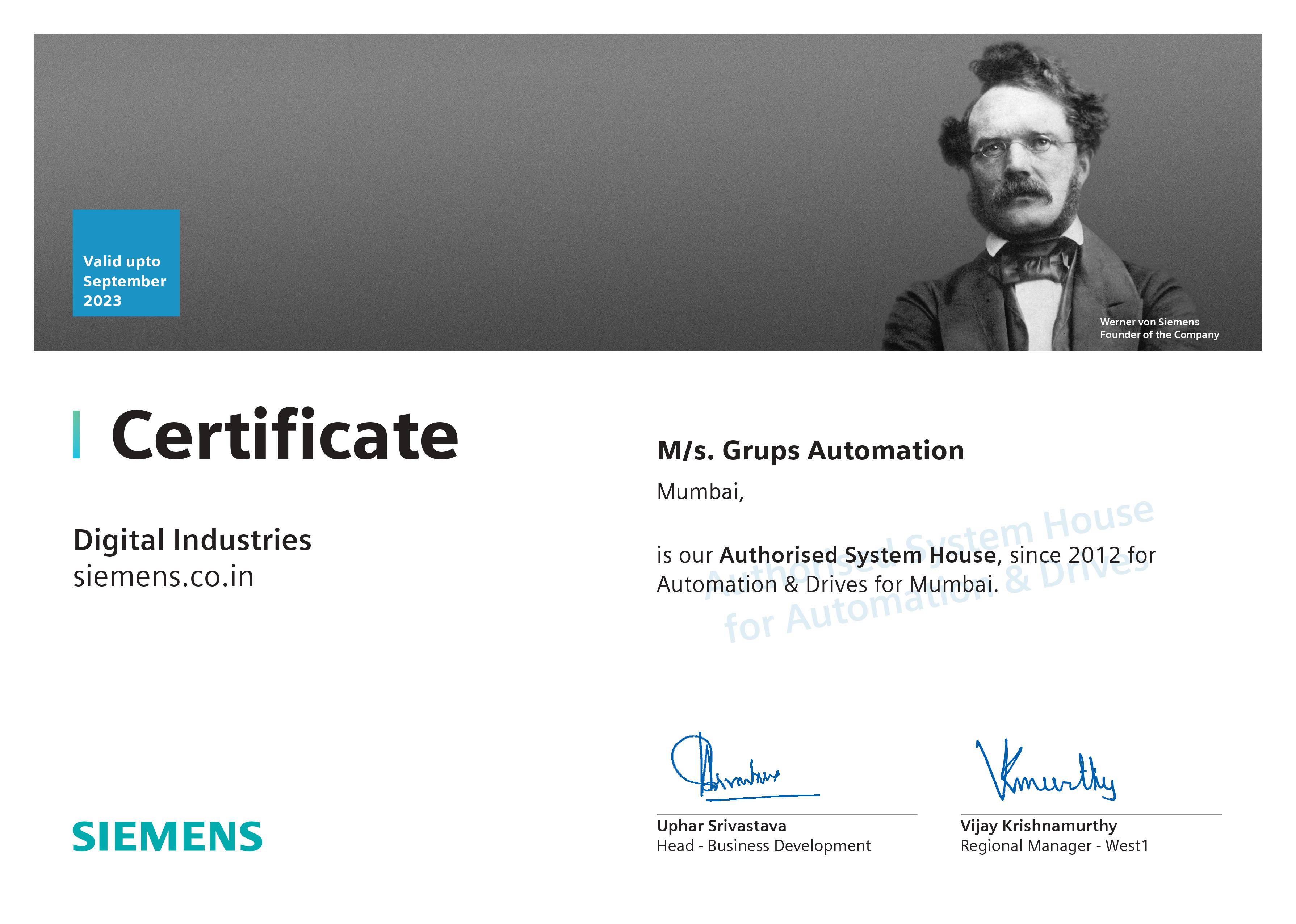 siemens authorized channel partner